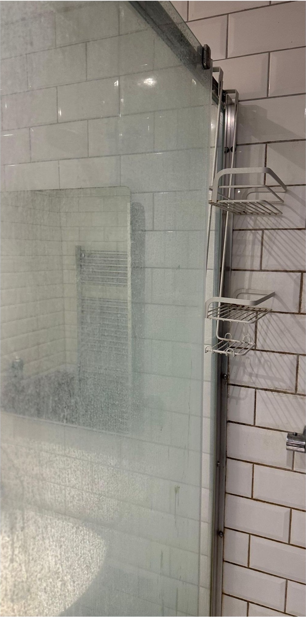 Shower Screen Limescale Removal before